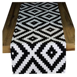 Bieżnik piksel czarno-biały 40x140