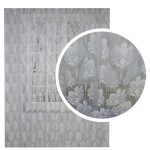 Firany makarony GLAMOUR 280x290 cm wys. makaron SZARY ORNAMENT na TAŚMIE